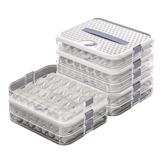 Yiwei Dumpling Box Household Food Grade Kitchen Refrigerator Wonton Box Storage Box Organizing Artifact Fresh-keeping Quick Freezing Special White One Layer Can Hold 70 Dumplings 1 Layer
