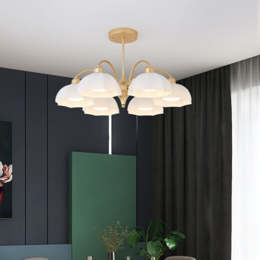 Yushang Nordic living room lamp simple modern all-copper lamp French cream style master bedroom room dining room American chandelier can be customized in other colors