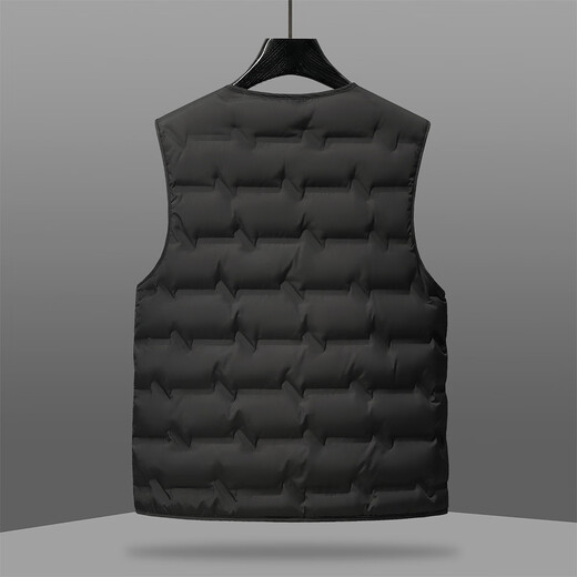 鸭鸭【90鸭绒】男式冬季宽松简约V领羽绒马甲休闲保暖纯色马甲男