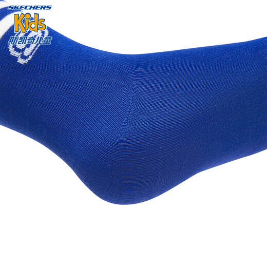 Skechers boys and girls sports socks are fashionable and comfortable winter children's antibacterial mid-calf socks 3 pairs L125K054 sugar white/wave blue/dutch canal blue/058J 3 pieces one size fits all (XL)
