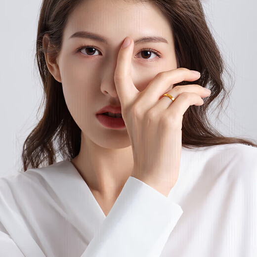 Saphire gold ring for men and women pure gold 999.9 couple model only love dot ring 11# about 2.4 grams