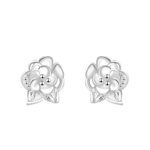 Laoli 2024 new s999 sterling silver earrings, feminine and high-end earrings, screw-buckle earrings, sweet silver earrings, curved hook style