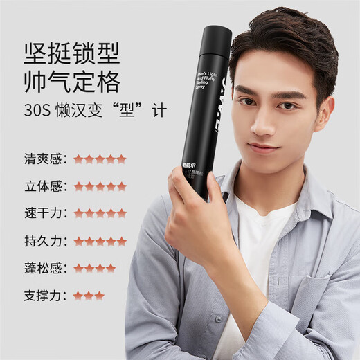 J.W.E 爵威尔男士定型发胶喷雾清香啫喱水摩丝发蜡发泥速干男士专用jwe 定型发胶*2瓶 400ml
