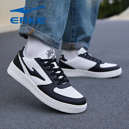 
Hongxing Erke men's shoes summer versatile lightweight sports shoes versatile non-slip white low-top air force number one small white shoes microcrystal white/black 1477 41
