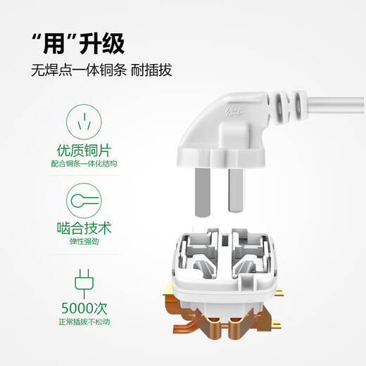 Bull kitchen special socket rice cooker plug-in induction cooker plug-in board hot water kettle wiring board male steak plug-in multi-functional household plug-in board free wall climber (one person one control 1.8 meters 4 holes B5043)