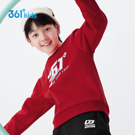 361 Children's sweatshirt 25 autumn and winter for boys and girls 3-14 years old plus velvet warm pullover sweatshirt red 160
