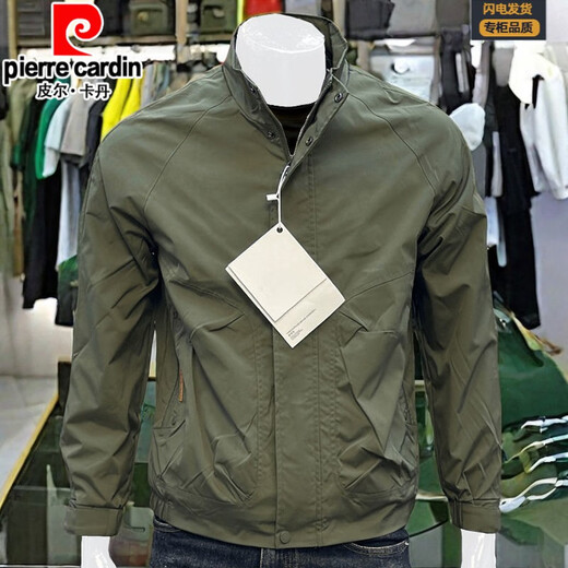 Pierre Cardin high-end spring and autumn new style 2025 men's stand-up collar jacket three-proof fashion casual youth outdoor jacket black three-proof jacket 2XL 145-160Jin Jin equals 0.5 kg