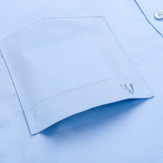Shanshan (FIRS) [Ironización libre de amoníaco líquido] Camisa de manga corta para hombres Camisa de plancha de algodón puro de algodón puro para hombres para hombres azules de manga corta 39