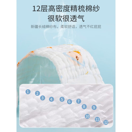 Neugeborenes Baby reines Baumwollwellungen waschbarer Windeln, gesamte Baumwollbaby Jiezi Qiu Gaze Windel Ring Senf Samen 5 Packs, Windeln S Größe 5-10jin [Jin entspricht 0,5 kg] (die Taille ist einstellbar. Es wird empfohlen, die Größe nach dem Gewicht des Babys zu wählen.