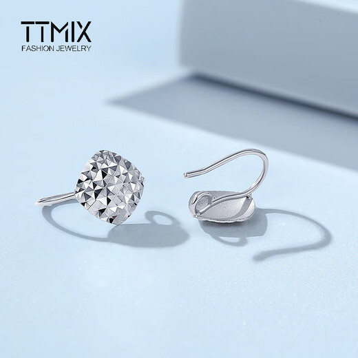 TTMIX platinum pt950 ear hook women's laser car flower diamond earrings platinum earrings large size 1.9-2.1g