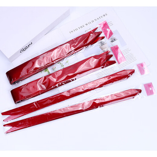 Beautifully made hand-drawn flower bow with glittering red New Year gift ribbon decoration diy wedding candy box strap bouquet packaging ribbon red large size 10 pieces