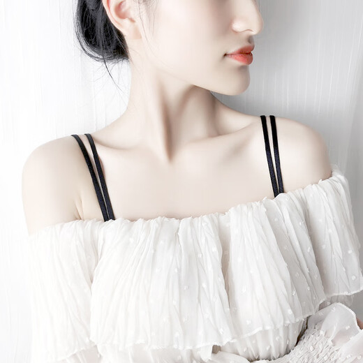 纪娅芙细肩带内衣可外露好看防滑文胸配件胸罩带子替换夏季美背可调节 黑红