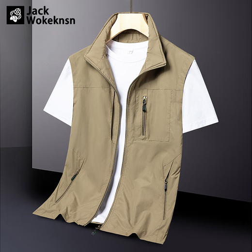 JACK WOKEKNSN Wolf Claw Cloud outdoor sports quick-drying men's vest vest breathable vest new fishing clothes tactical jacket black M