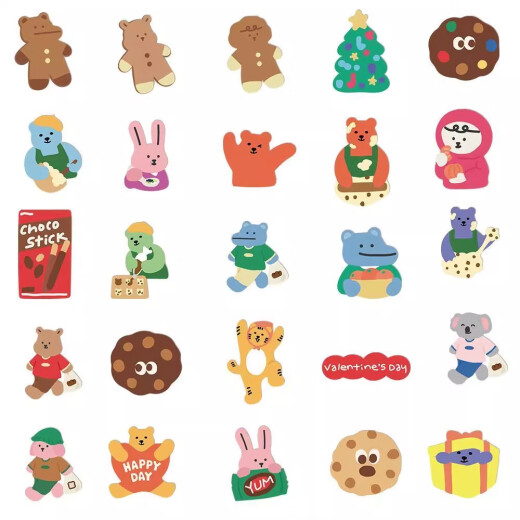 100 Korean dailylike stickers rabbit ins style mobile phone case high-looking DIY stickers Korean bear dailylike small stickers [100 pieces]