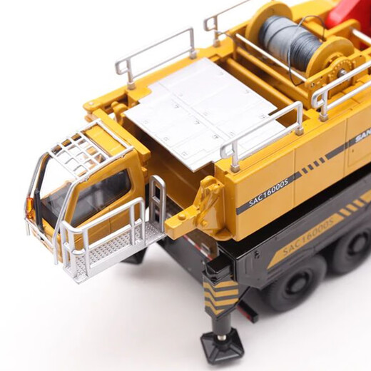 Wen Yijia customized alloy engineering machinery crane Sany Heavy Industry 1600 crane model simulation toy collection display vehicle burgundy Sany SCC15000TM engineering transport truck