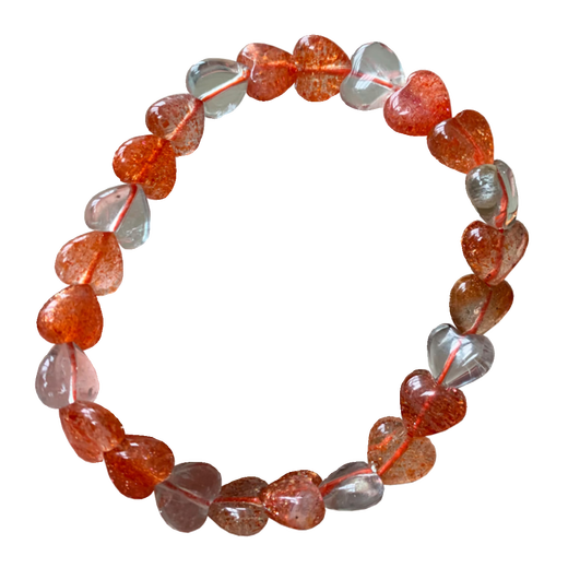 Puri Natural Aru Carved Love Bracelet for Women Tanzania Gold Sun Feldspar Bracelet Sunstone Jewelry Gift (Q9) About 8mm