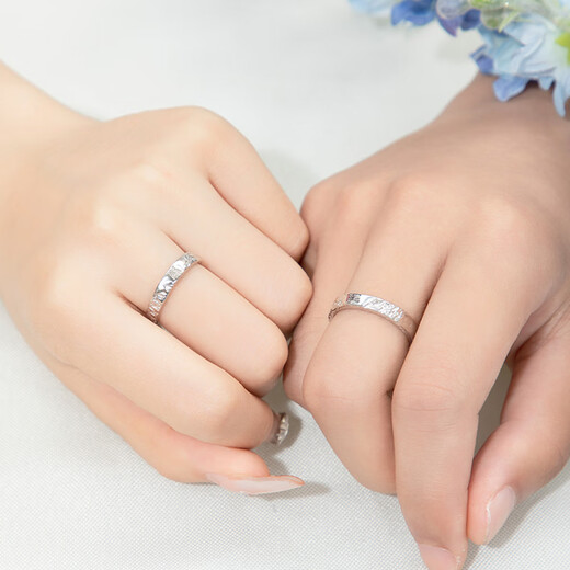 Dirholl Fireworks Butterfly Platinum Ring PT950 Couple Light Luxury Pair of Rings Birthday 520 Valentine's Day Gift for Girlfriend and Wife Light Luxury Style - Fireworks Butterfly Pair of Rings - No Engraving