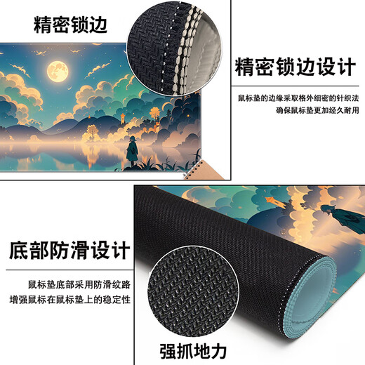
Three-color cat mouse pad super large 2D landscape office desk pad game e-sports computer keyboard pad student 12803 starry dots 60 cm x 30 cm x 3 mm