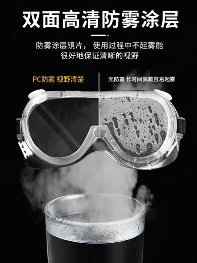 化学实验室护目镜防气体烟雾化验室危化品化工厂防酸碱防腐蚀SN9214 【防雾 防酸碱】化学护目镜1副