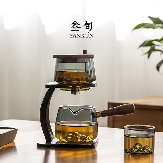 Thirty-year-old distant mountain glass automatic Kung Fu tea set household high-end light luxury lazy tea artifact teapot gift box