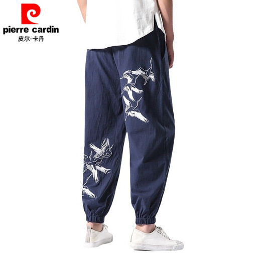 Pierre cardinage de style chinois pantalon cuit cadré pantalon rétro chinois pantalon harem brodé