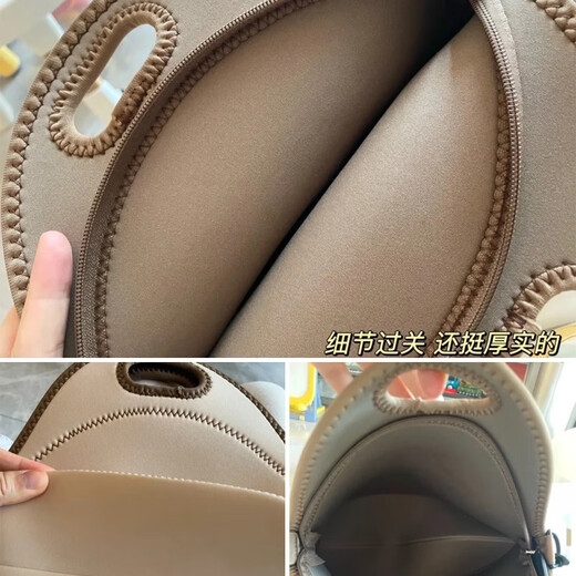 潼芯ins妈咪包轻便小熊手提包妈妈包挂包多功能外出轻便收纳袋母婴包 小熊头尿布包单侧挂环