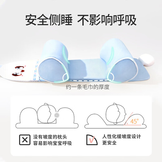 Colorful Doctor Baby Xiaomi Fixed Pillow Newborn Baby 0 to 6 months old Correct Correction Correction Anti-reflection Pillow Blue
