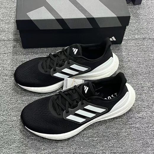 阿迪达斯（adidas）男鞋女鞋跑步鞋秋PUREBOOST23爆米花运动鞋减震回弹休闲鞋IF4840 IF4839/黑色 36