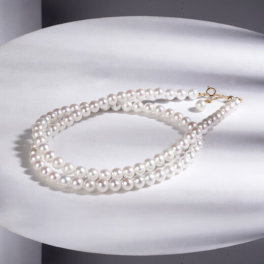 Tahiti 4-5mm high quality aurora freshwater pearl necklace 18K gold bright nucleated millet bead clavicle chain for girlfriend