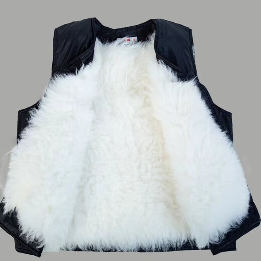 Wool men's vest for autumn and winter, warm fur for middle-aged and elderly people, one-piece thickened waistcoat for dad, cold-proof cotton vest, sheepskin style with removable inner liner, 4XL recommended weight 165-185