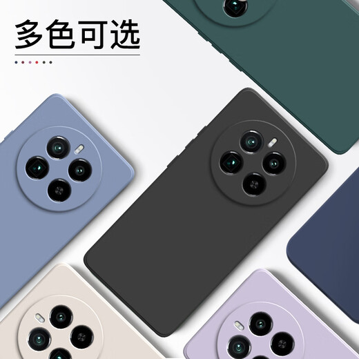 
Gengchen Suitable for realme GT5Pro mobile phone case liquid silicone RMX3888 protective case full cover anti-fall shell straight edge men and women soft shell thin Realme GT5Pro [Elegant Black] with hydrogel film