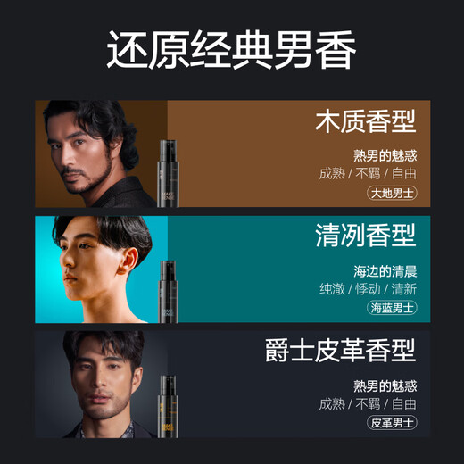 Liran Men's Eau de Toilette Deodorant Fragrance Spray Long-lasting Fresh Perfume Men's Gift Birthday Gift Wooden 250ml*2