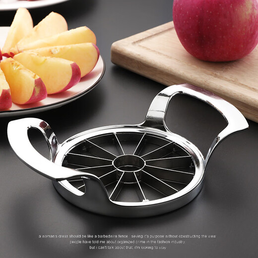FANCYCHIC Stainless Steel Apple Cutting Tool Large Fruit Divider Multifunctional Peeling and Core Separation Tool Slicer 12-cut 304 Stainless Steel-Blade 10cm