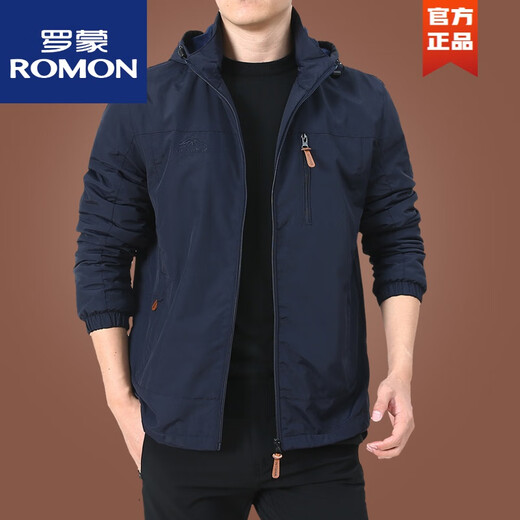 罗蒙（ROMON）户外男士外套秋冬季2025新款中年男装秋装上衣服加绒夹克男春秋厚 9898黑色 款 加绒 M