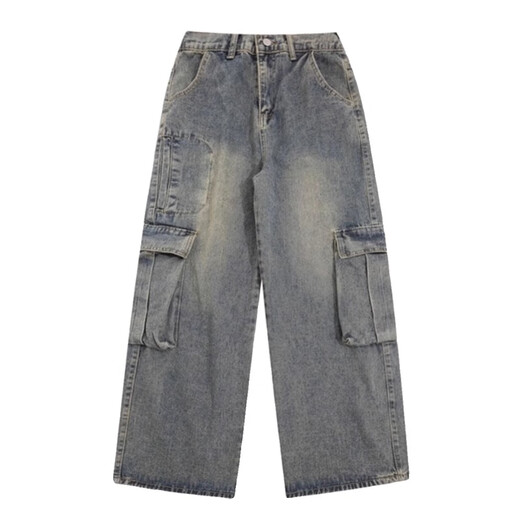 Джинсы Poum Men's Spring и осень-лето Новый американский ретро-ретро-модный бренд модный полы.