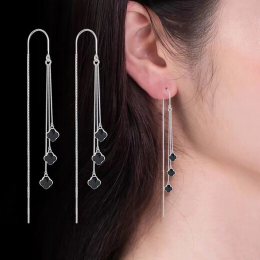 DL 1998 Fat Donglai same style platinum earrings pt950 new 2024 trendy long earrings 18K for girlfriend star tassel earrings