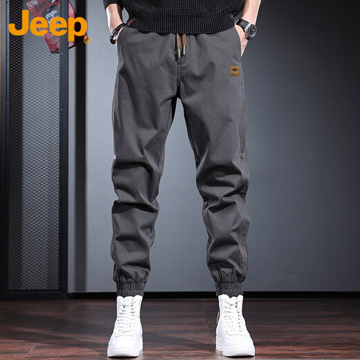 
Jeep (JEEP) casual pants for men in summer loose ties work pants for men trendy versatile men's pants gray XL