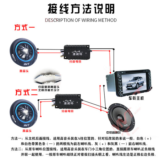 漫葳特汽车高音喇叭音响改装高音仔丝膜车载小高音头球发烧级通用一对 LT-688钛膜高音头一对