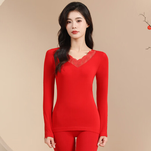 Modals Geburtsjahr des Jahres des Jahres der Frauenhochzeit Schlange Modal Herbstkleidung und Herbsthose Unterwäsche warme Kleidung Thin Style Hongyun 9905 m One Size [Set]
