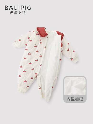 Bali Piggy (BALIPIG) baby girl one-year-old dress cotton jumpsuit autumn and winter warm and thickened quilted baby clothes, taro purple 80cm