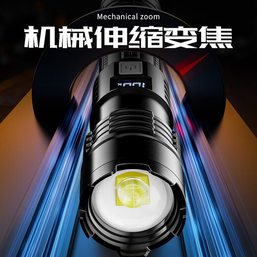 神鱼（SHENYU）强光手电筒可充电LED超亮远射军家用应急灯专用超长续航野外生存 9900W普亮 1代入门 液显