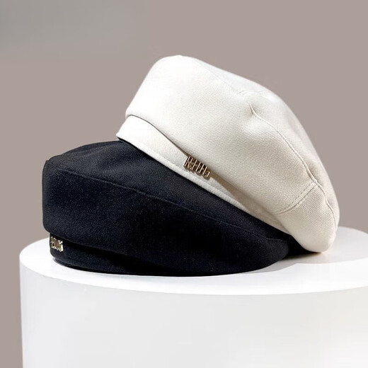 Shi Fengyan beret Spring and Autumn 2025 new Korean style Japanese versatile internet celebrity fashionable brown literary bud hat black - RIOG large label - four pieces of starry sky cloth pressed M (regular size for adults 56-58cm)