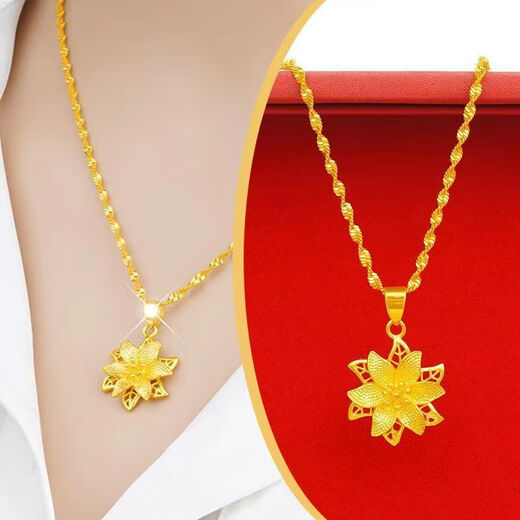 Fat Donglai's same fake hardware set, three-gold jewelry set, wedding fake gold necklace, bracelet, wedding box set (8-piece set)