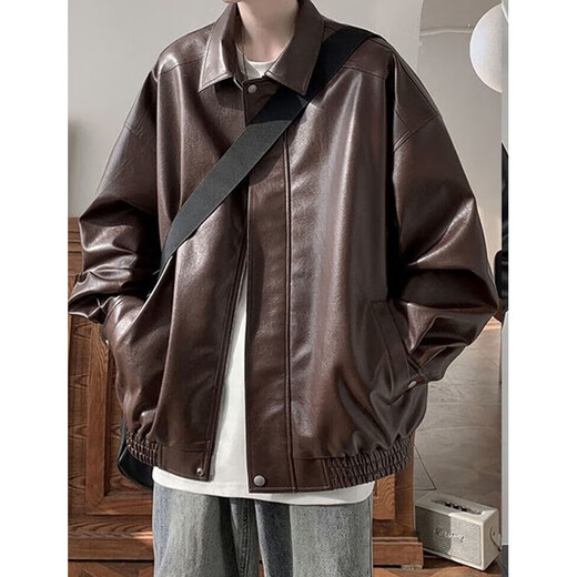 Digada Black Pu Lederjacke Herren Herbst und Winter American Retro Pussy Motorradstil Lederjacke Herrenmarke Vendy Utile Top WJS-W9274 Black 2xl
