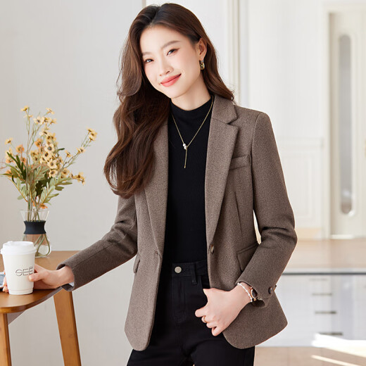 Troman plaid small suit jacket for women spring and autumn Korean style casual fashion temperament goddess style long-sleeved suit top for small people