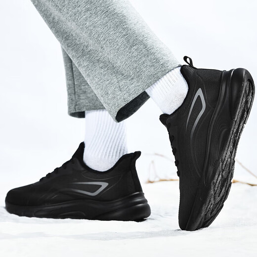 Double Star Batt Sports Running Men's Shoes Winter Plus Fleece Warm Elderly Cotton Shoes Anti-Slip Cushioning Comfort Leisure Travel Shoes for Middle-aged and Elderly