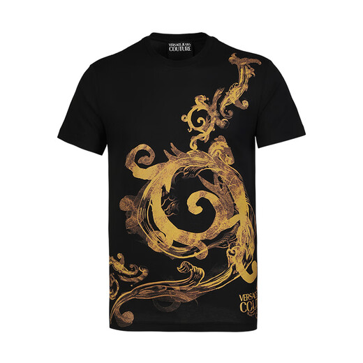 Versace Jeans Couture Luxury Men's Clothing Versace Men's Men's Simple Red Red Rowly Camiseta Camiseta corta 11979 Regalo Black L