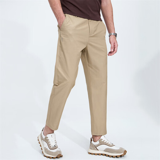 Bailando con el lobo [fácil de cuidar] pantalones cónicos Cantalía elástica pantalones de nueve puntos Pantalones casuales para hombres 701 caqui 50/m