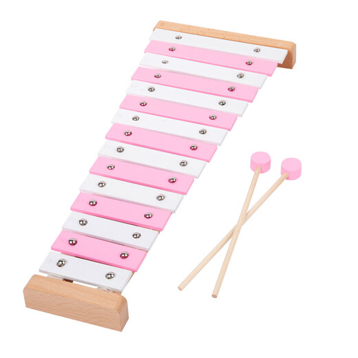 
Jingqiao Children's 15-scale aluminum sheet hand-knocking piano hand-knocking xylophone musical instrument set CL toy iron sheet beech wood 15-tone piano