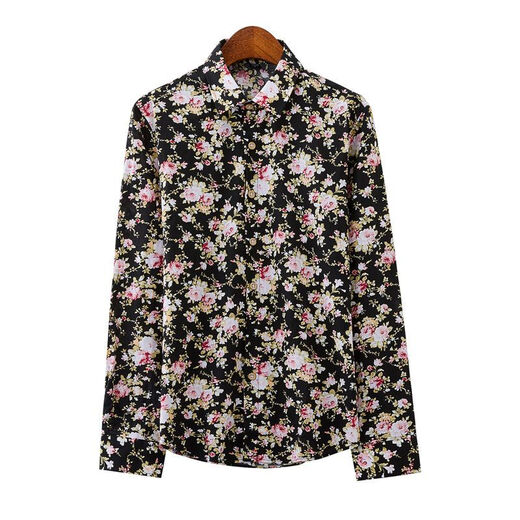 
SUNWISESS floral shirt men's retro Hong Kong style beynd Huang Jiaju floral shirt slim style fashion long sleeve lining jacket No. 1 color 1049 M 90110Jin [Jin equals 0.5 kg]